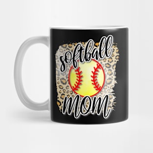 Softball Mom, Leopard Print Gift for Softball Moms Mug